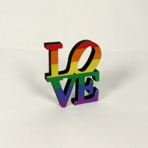Escultura de Mesa Love Arco-Íris